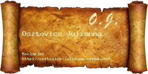 Osztovics Julianna névjegykártya
